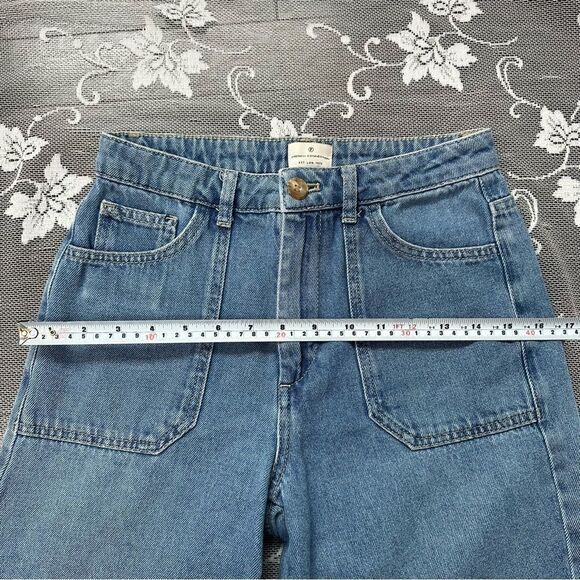 French Connection High Waisted Wide Leg Crop Jeans Sz 2 - Picture 9 of 13